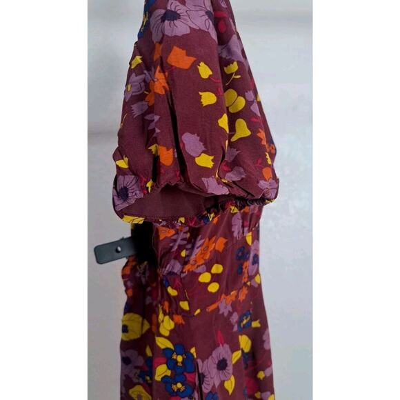 Modcloth Dress Sz M Empire Waist The Sweetest Occasion Purple Floral Midi Plum - Picture 5 of 12